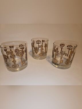 Steampunk Gold Skull Key Whiskey Glass Tumbler (3)